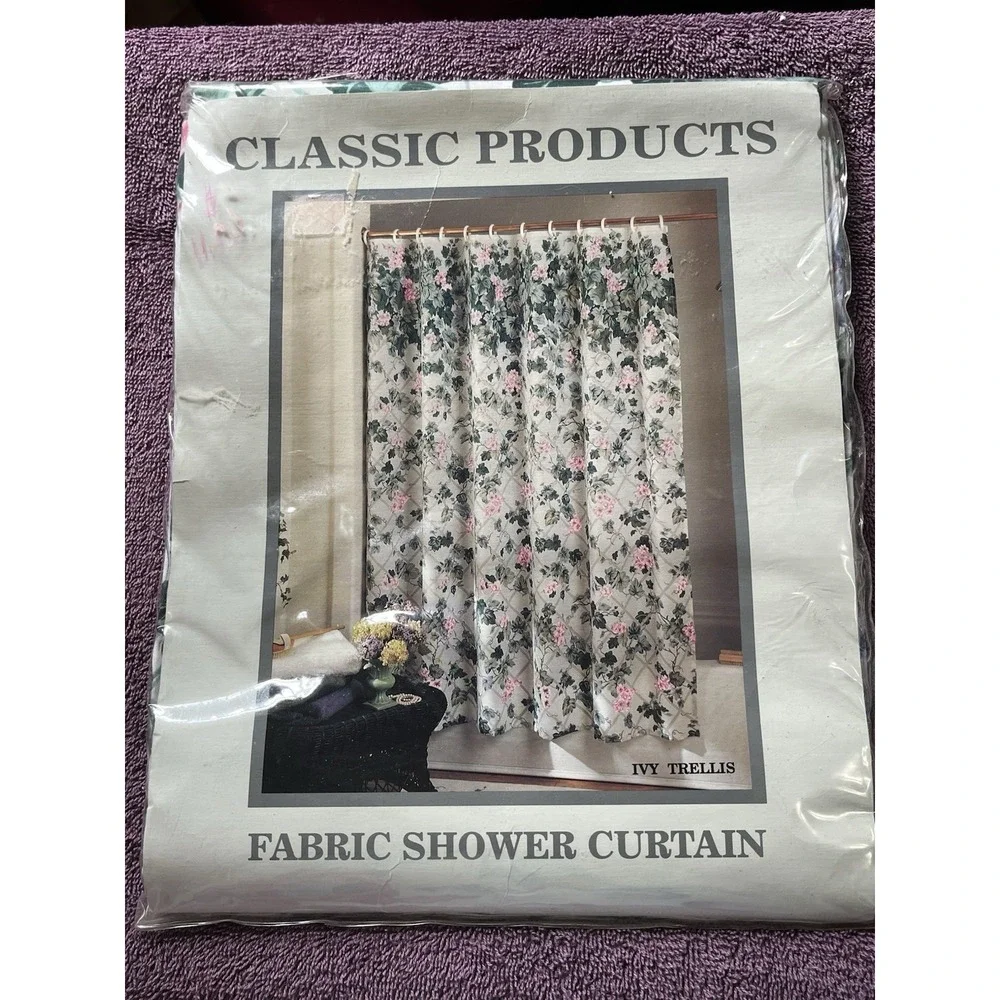 VTG Classic Products Fabric Shower Curtain Ivy Trellis 70